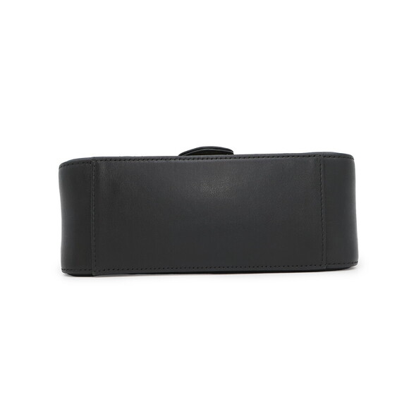 Gucci GG Marmont Top Handle Bag Chevron Chain Shoulder Bag Black - Picture 3 of 7